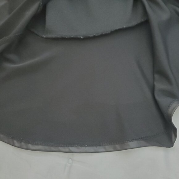 A'gaci Peplum Faux Leather Sweetheart Sheer top- Size Small - Picture 10 of 10